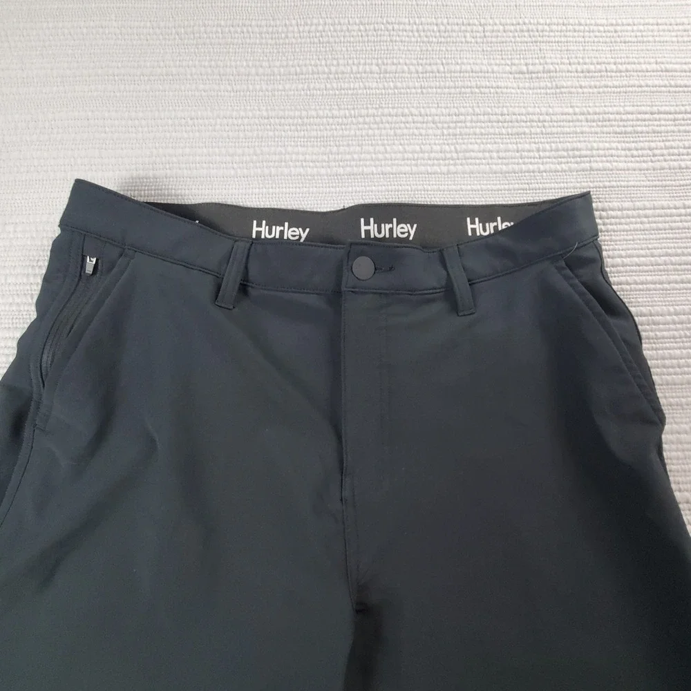 Hurley Mens Hybrid Shorts Size 34 Charcoal Gray Zipper Pockets HMS25-17550